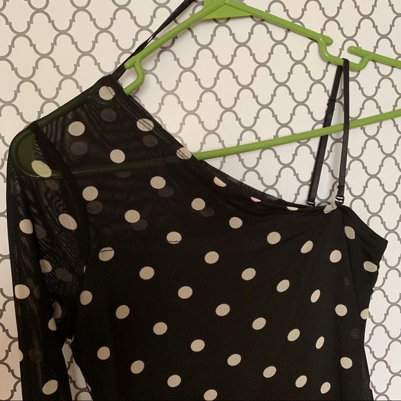Sexy NWOT Black & White Polka Dot Dress - Picture 3 of 9